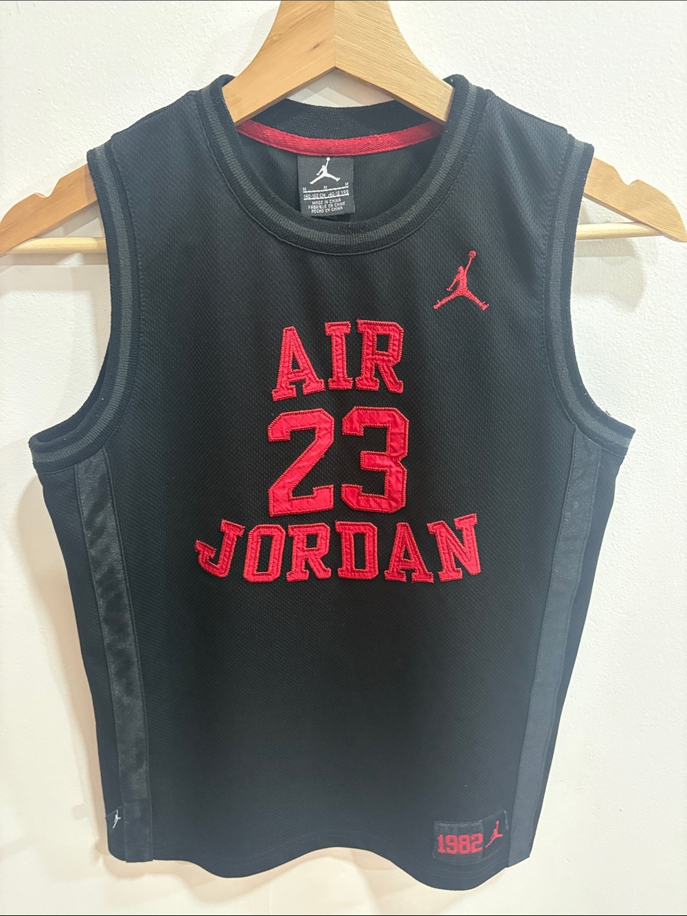 Jordan Black & Red 'Air 23' Sleeveless Basketball Jersey